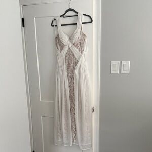 Elegant White Lace Midi Dress